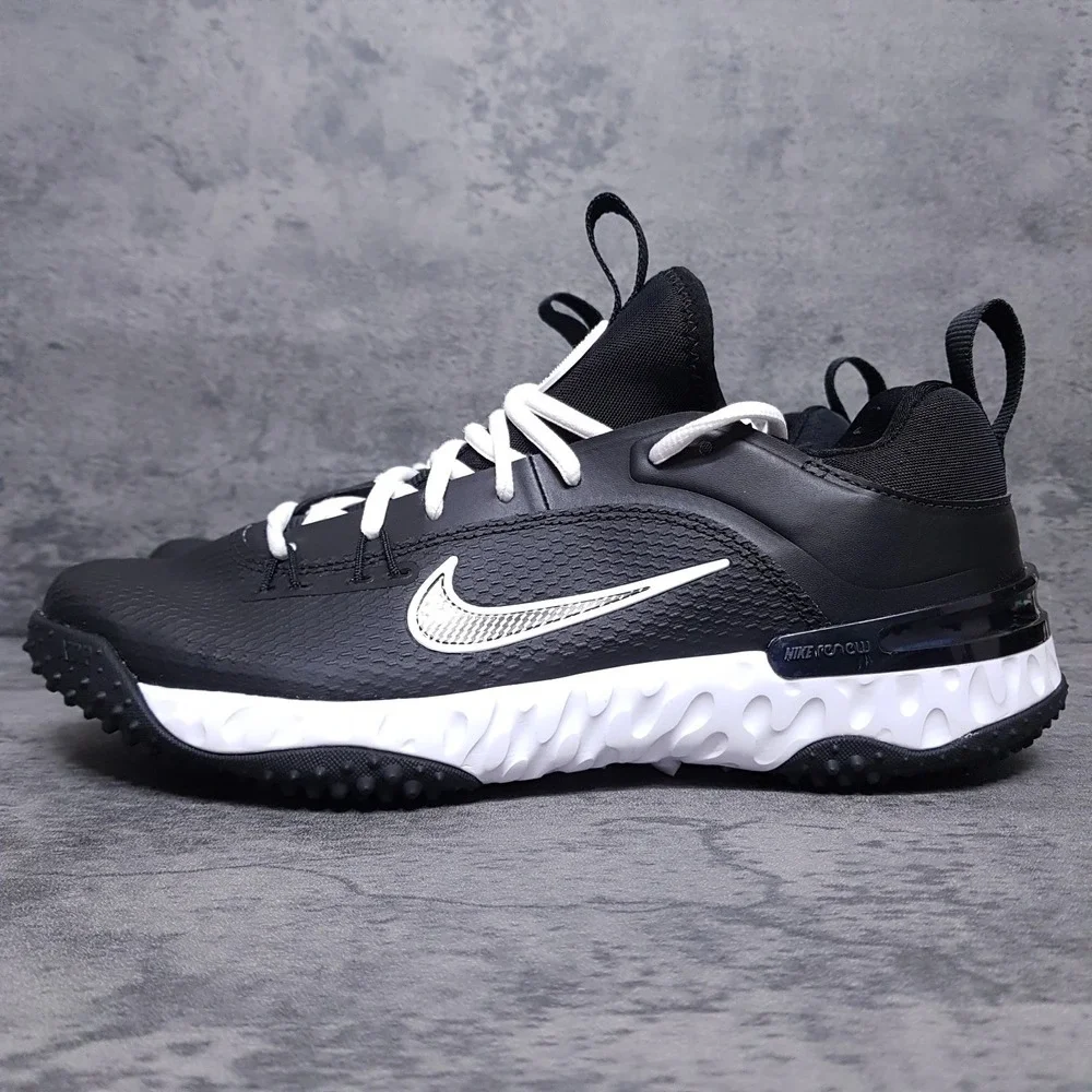 NIKE Alpha Huarache 9 Elite TF LAX Turf Lacrosse Shoes Mens 7 Womens 8.5 Black